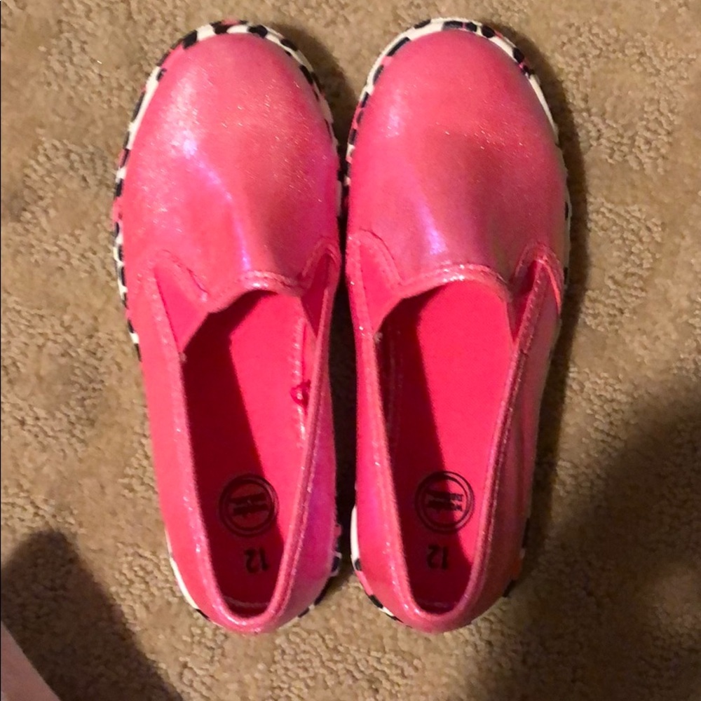 Girls pink slip on shoes